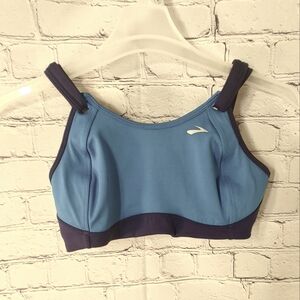 Brooks Fiona Running Color Block Blue Purple Sports Bra 36D